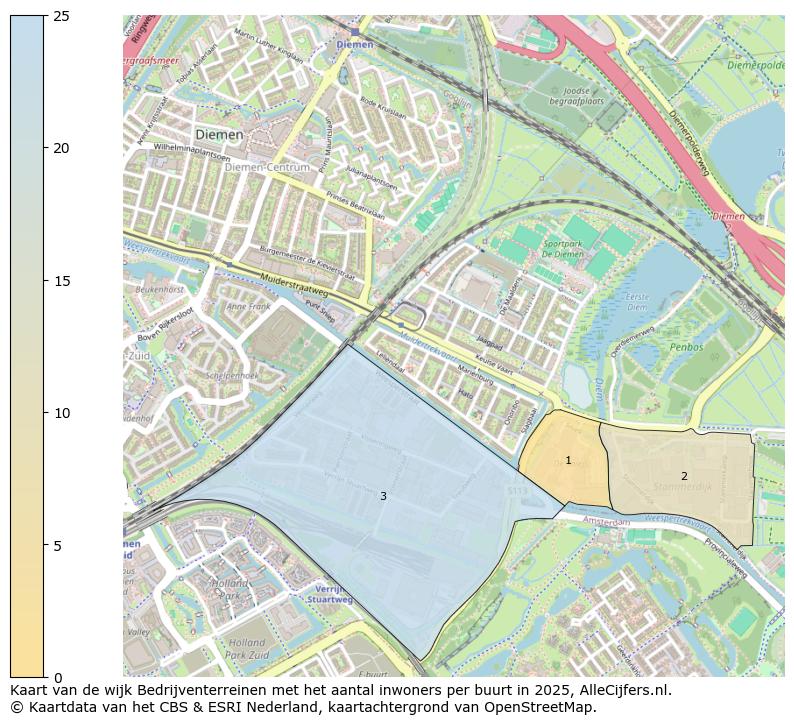 Afbeelding van de wijk Bedrijventerreinen op de kaart.