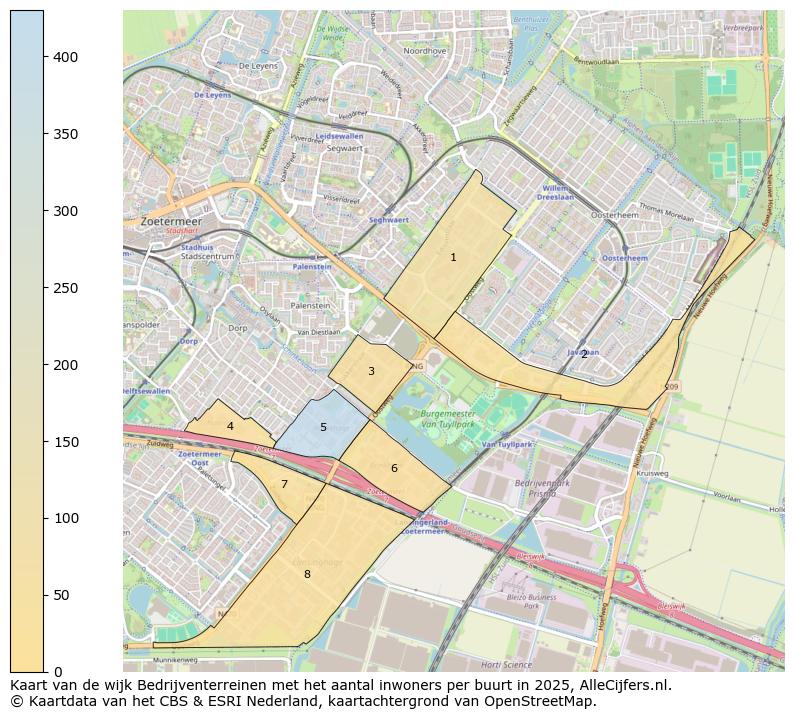 Afbeelding van de wijk Bedrijventerreinen op de kaart.