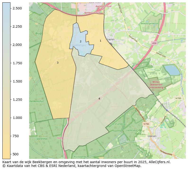 Afbeelding van de wijk Beekbergen en omgeving op de kaart.