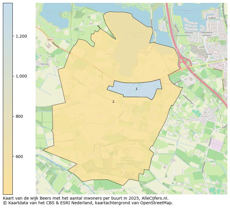 Afbeelding van de wijk Beers op de kaart.