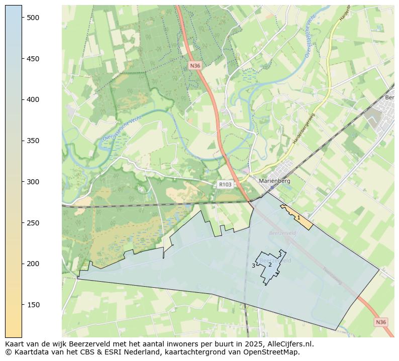 Afbeelding van de wijk Beerzerveld op de kaart.