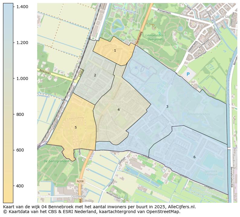 Afbeelding van de wijk Bennebroek op de kaart.