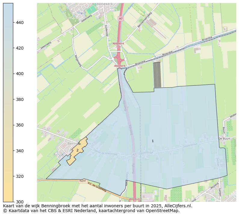 Afbeelding van de wijk Benningbroek op de kaart.