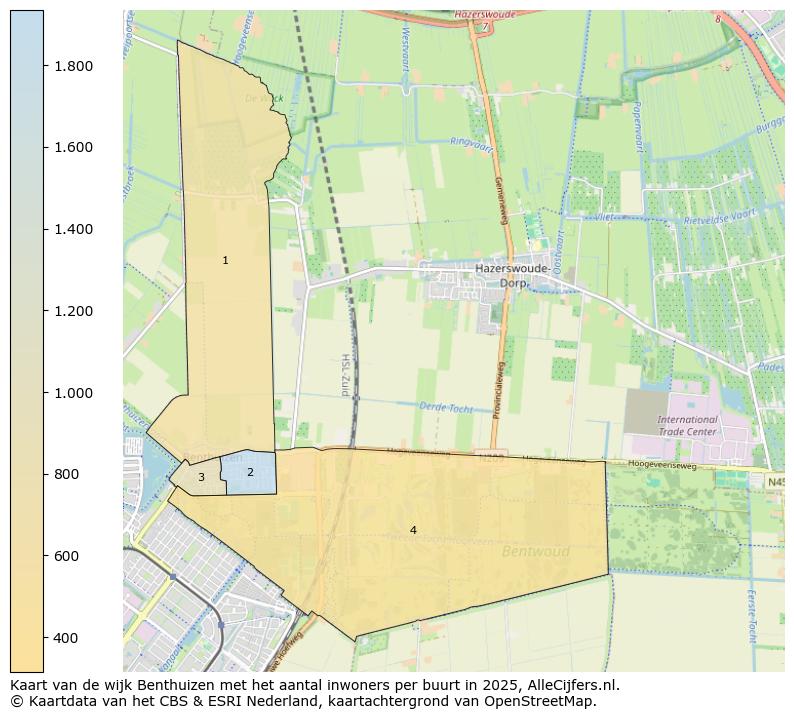 Afbeelding van de wijk Benthuizen op de kaart.