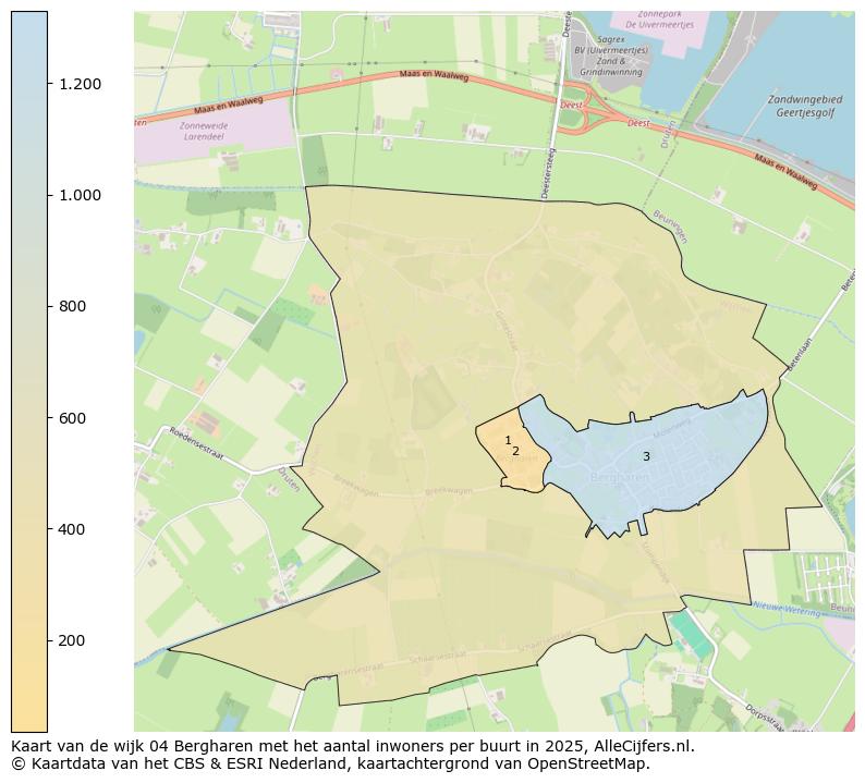 Afbeelding van de wijk Bergharen op de kaart.