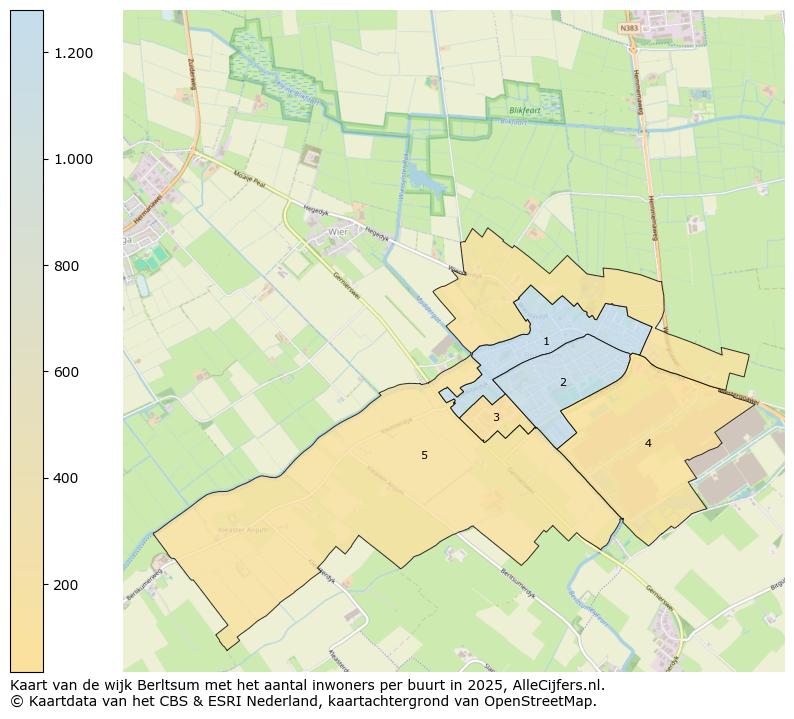 Afbeelding van de wijk Berltsum op de kaart.