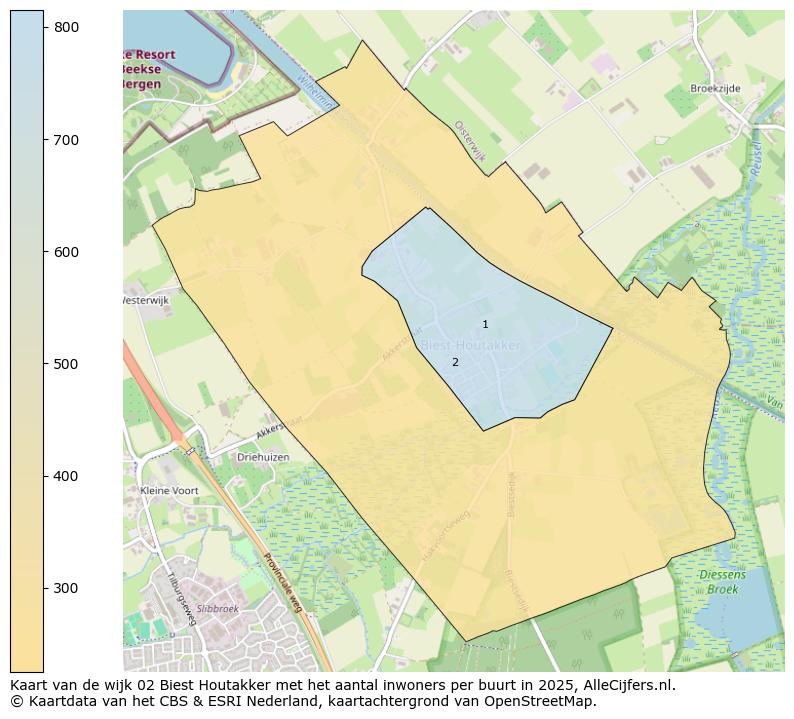 Afbeelding van de wijk Biest-Houtakker op de kaart.
