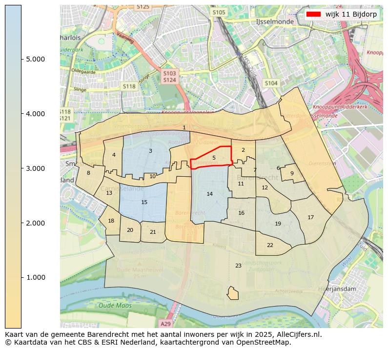 Afbeelding van de wijk Bijdorp op de kaart.