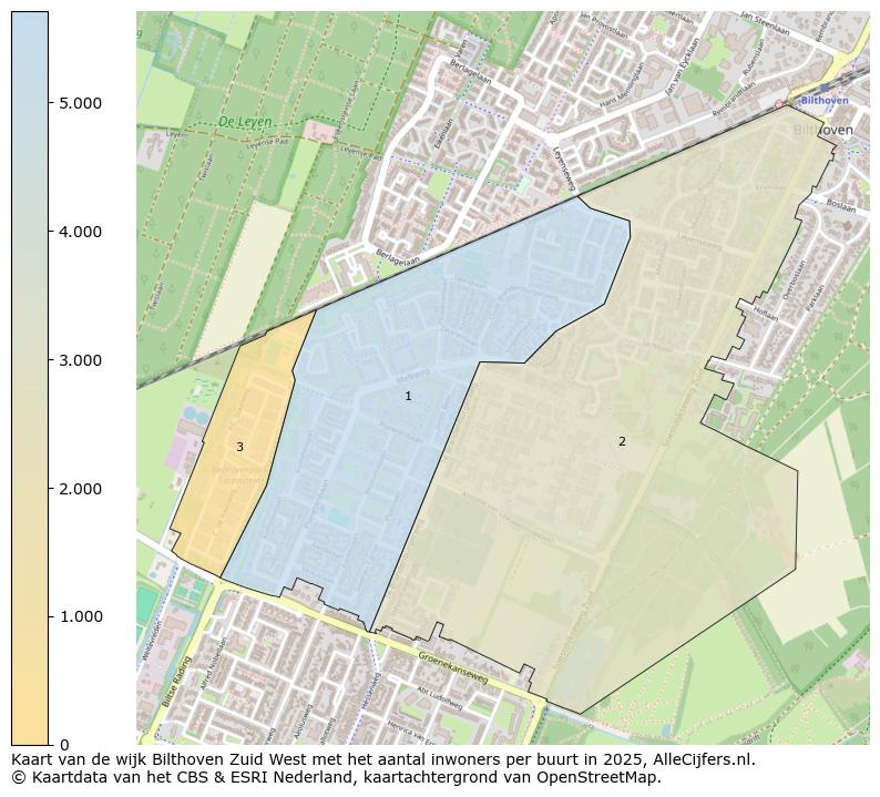 Afbeelding van de wijk Bilthoven Zuid West op de kaart.