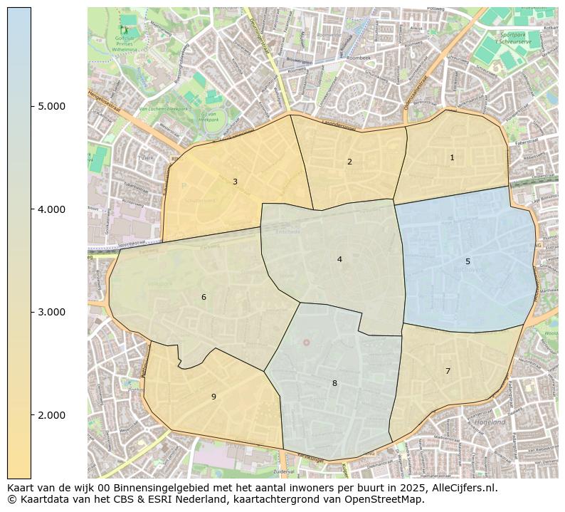 Afbeelding van de wijk Binnensingelgebied op de kaart.