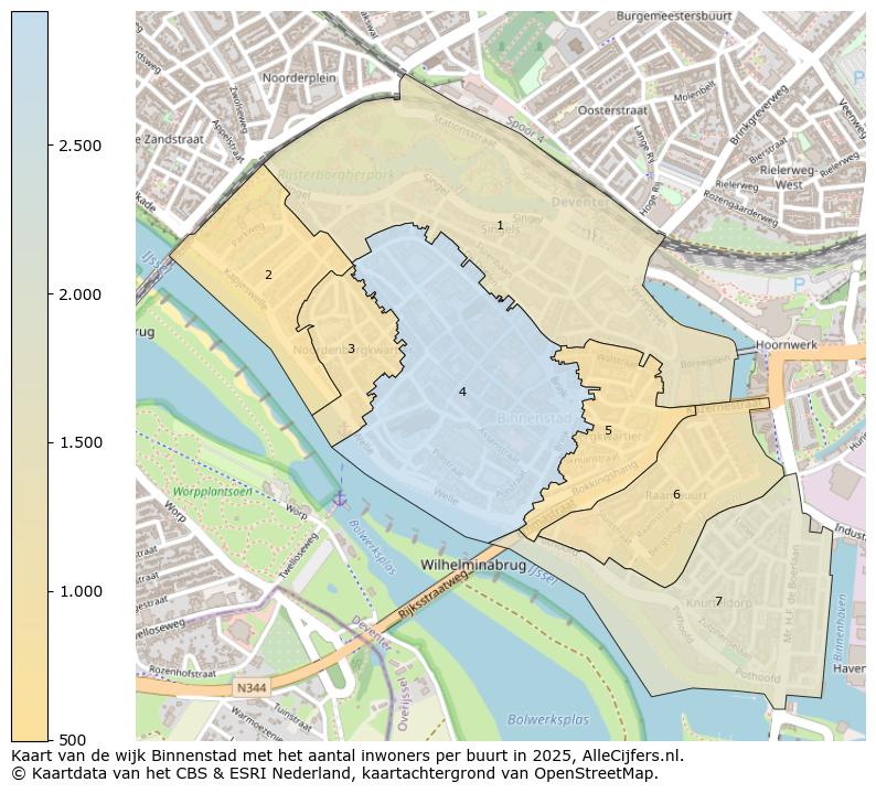 Afbeelding van de wijk Binnenstad op de kaart.
