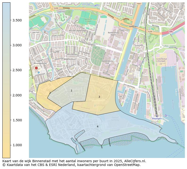 Afbeelding van de wijk Binnenstad op de kaart.