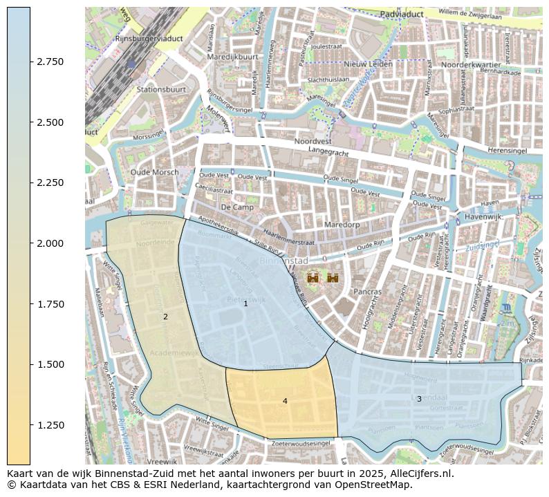 Afbeelding van de wijk Binnenstad-Zuid op de kaart.