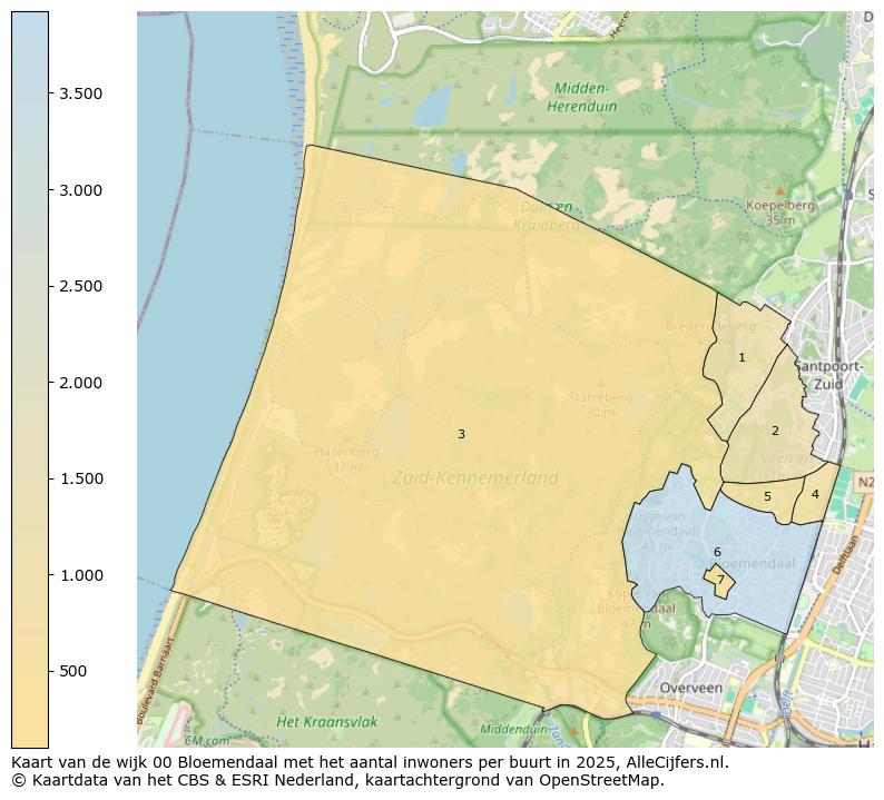 Afbeelding van de wijk Bloemendaal op de kaart.