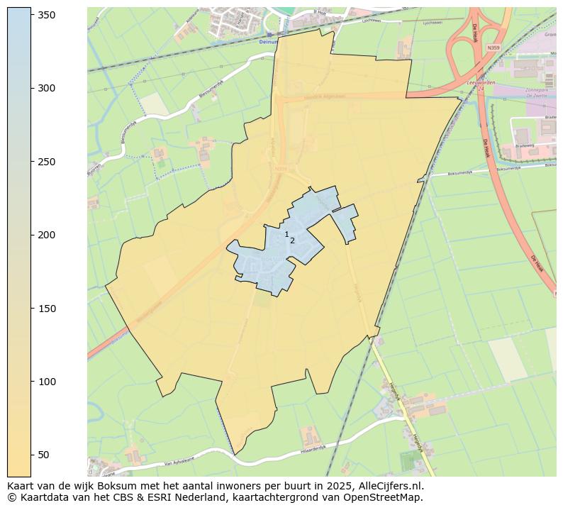 Afbeelding van de wijk Boksum op de kaart.