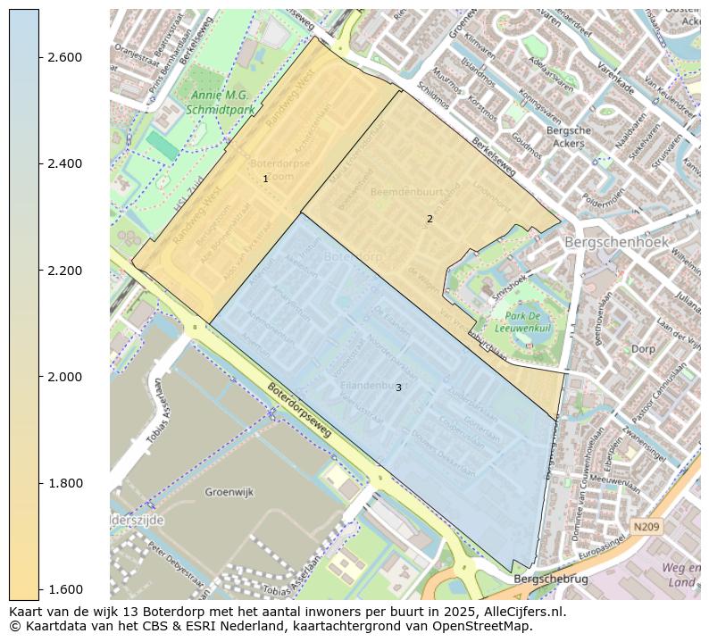 Afbeelding van de wijk Boterdorp op de kaart.