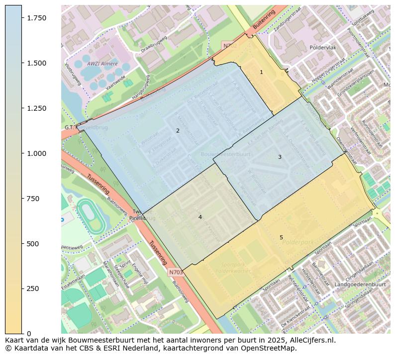 Afbeelding van de wijk Bouwmeesterbuurt op de kaart.