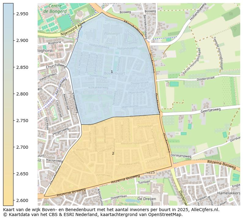 Afbeelding van de wijk Boven- en Benedenbuurt op de kaart.