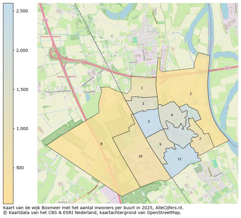 Afbeelding van de wijk Boxmeer op de kaart.