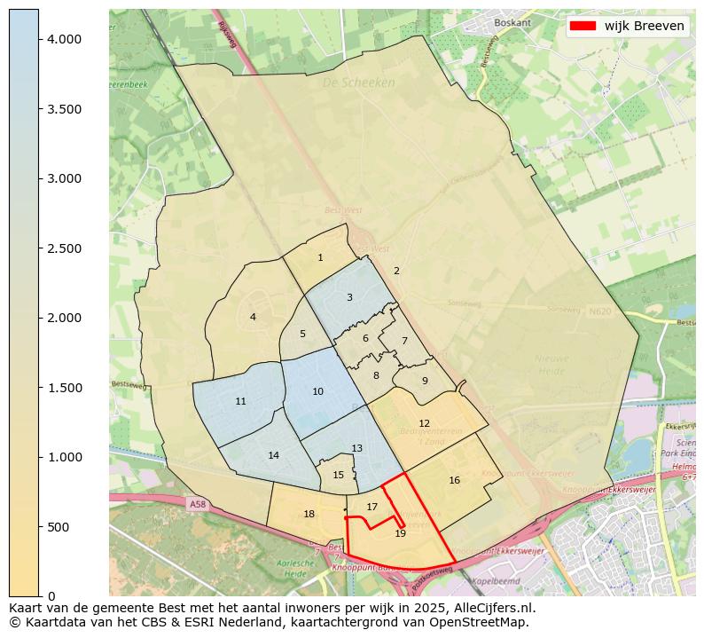 Afbeelding van de wijk Breeven op de kaart.