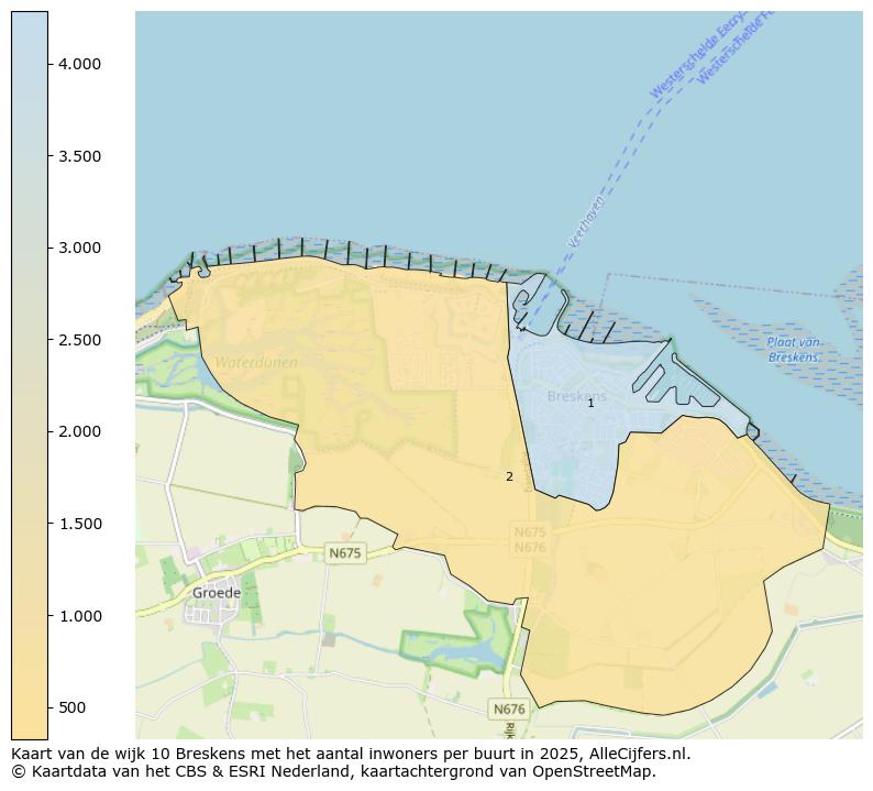 Afbeelding van de wijk Breskens op de kaart.