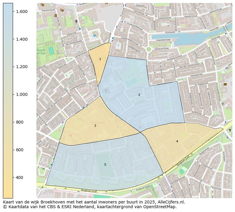 Afbeelding van de wijk Broekhoven op de kaart.