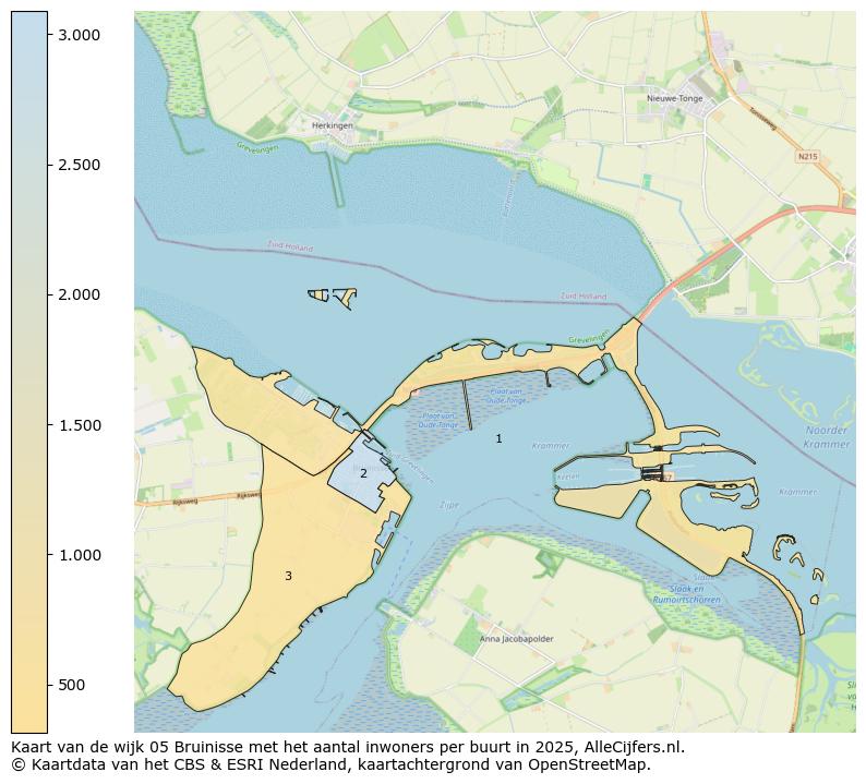 Afbeelding van de wijk Bruinisse op de kaart.