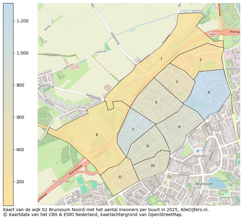Afbeelding van de wijk Brunssum-Noord op de kaart.