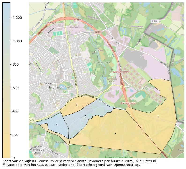 Afbeelding van de wijk Brunssum-Zuid op de kaart.