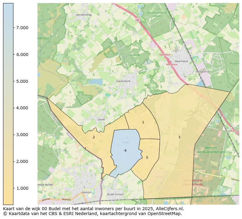 Afbeelding van de wijk Budel op de kaart.