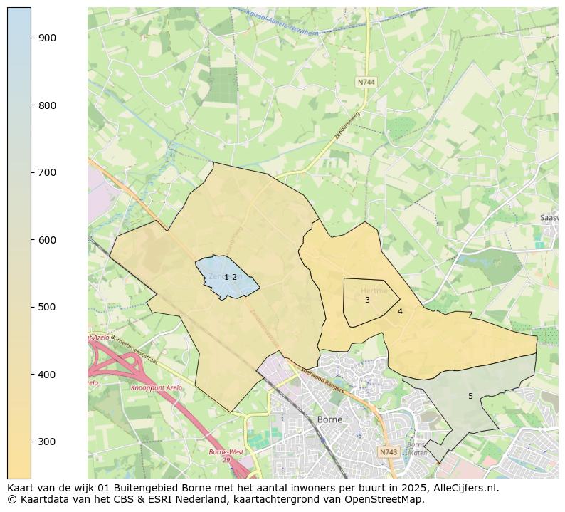 Afbeelding van de wijk Buitengebied Borne op de kaart.