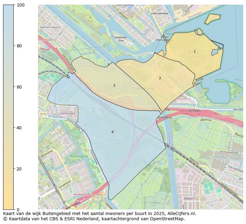 Afbeelding van de wijk Buitengebied op de kaart.