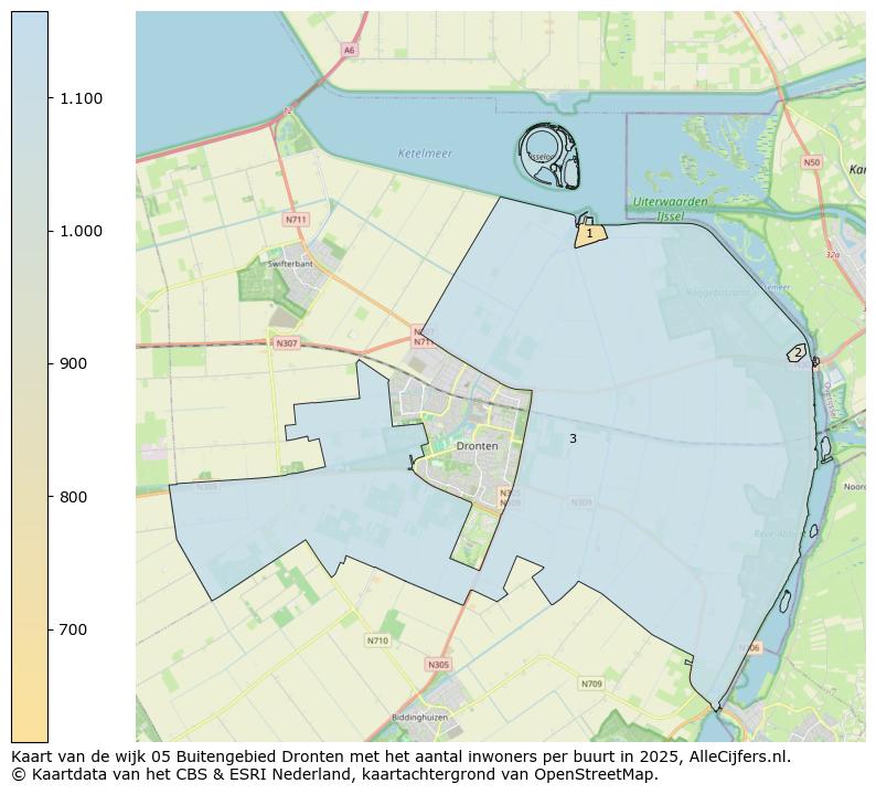Afbeelding van de wijk Buitengebied Dronten op de kaart.