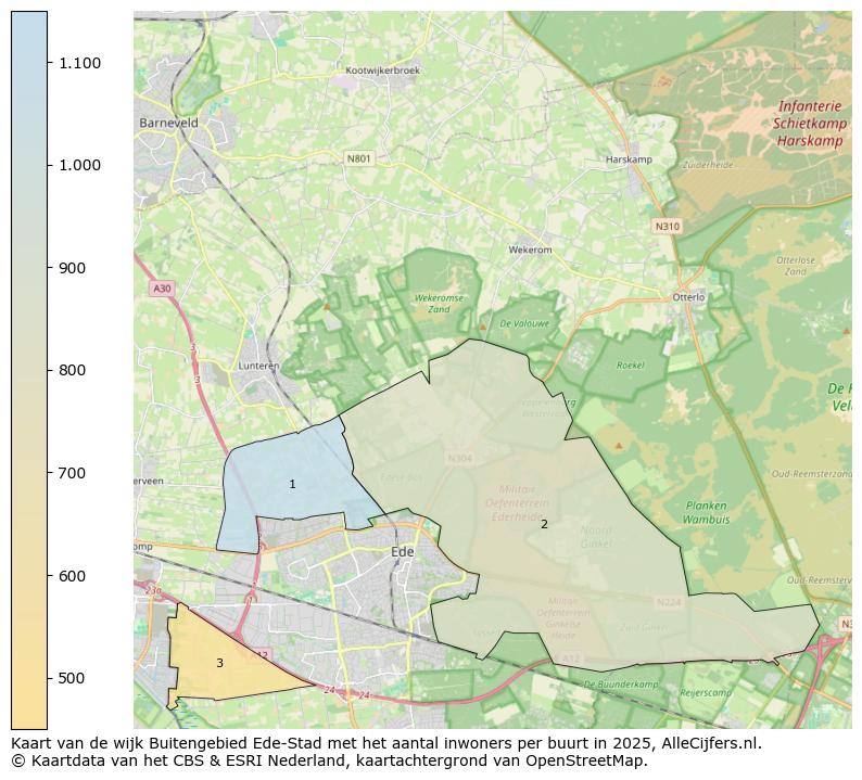 Afbeelding van de wijk Buitengebied Ede-Stad op de kaart.