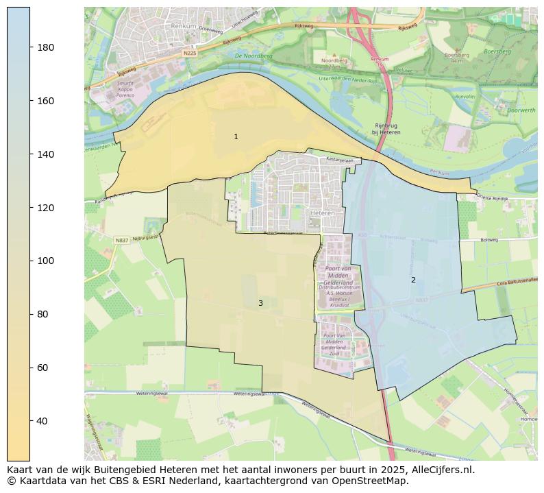 Afbeelding van de wijk Buitengebied Heteren op de kaart.