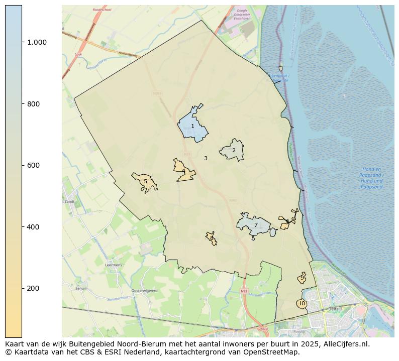 Afbeelding van de wijk Buitengebied Noord-Bierum op de kaart.