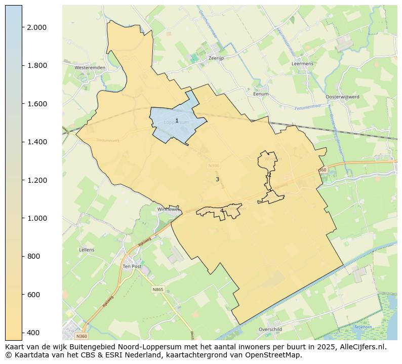 Afbeelding van de wijk Buitengebied Noord-Loppersum op de kaart.