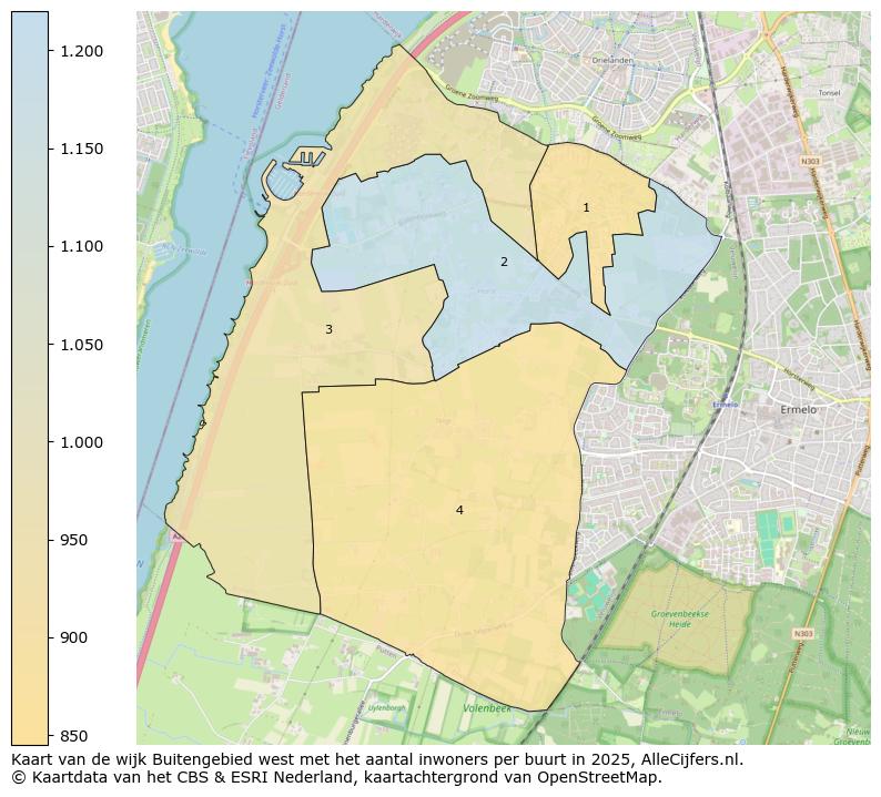 Afbeelding van de wijk Buitengebied west op de kaart.