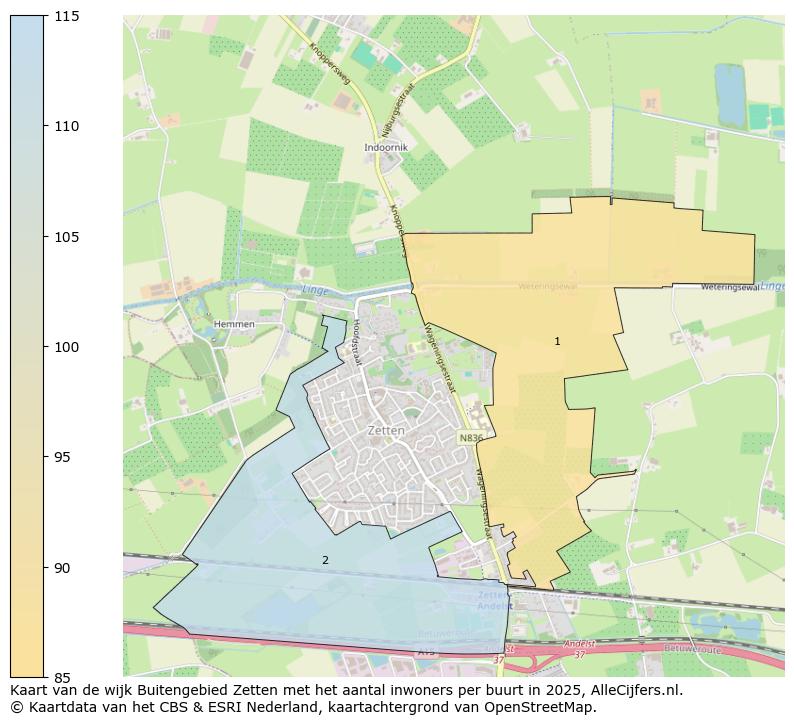 Afbeelding van de wijk Buitengebied Zetten op de kaart.