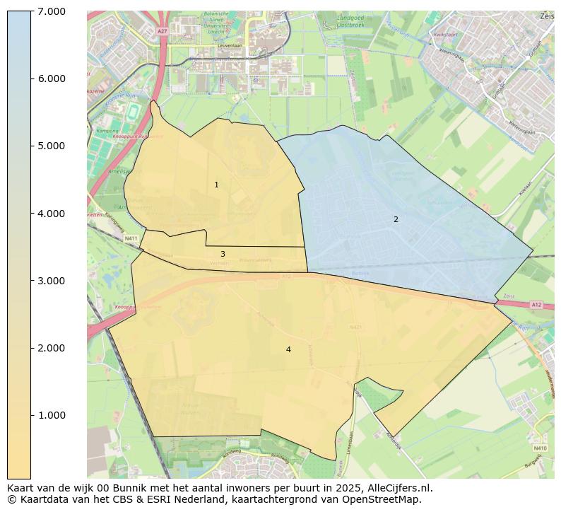 Afbeelding van de wijk Bunnik op de kaart.
