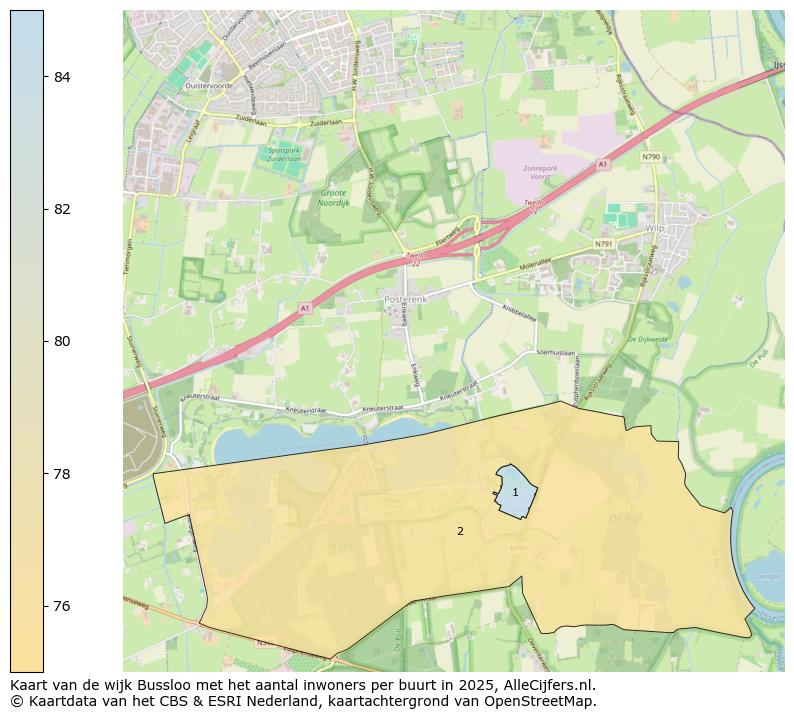Afbeelding van de wijk Bussloo op de kaart.