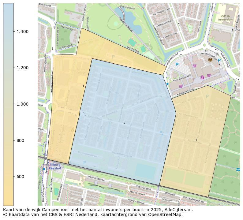 Afbeelding van de wijk Campenhoef op de kaart.