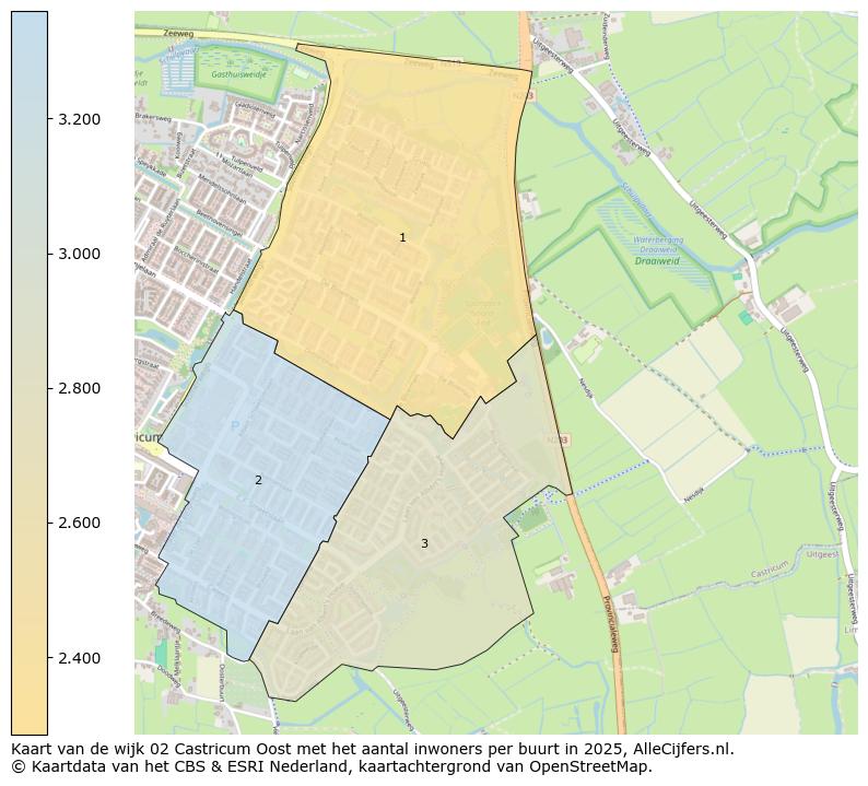 Afbeelding van de wijk Castricum-Oost op de kaart.