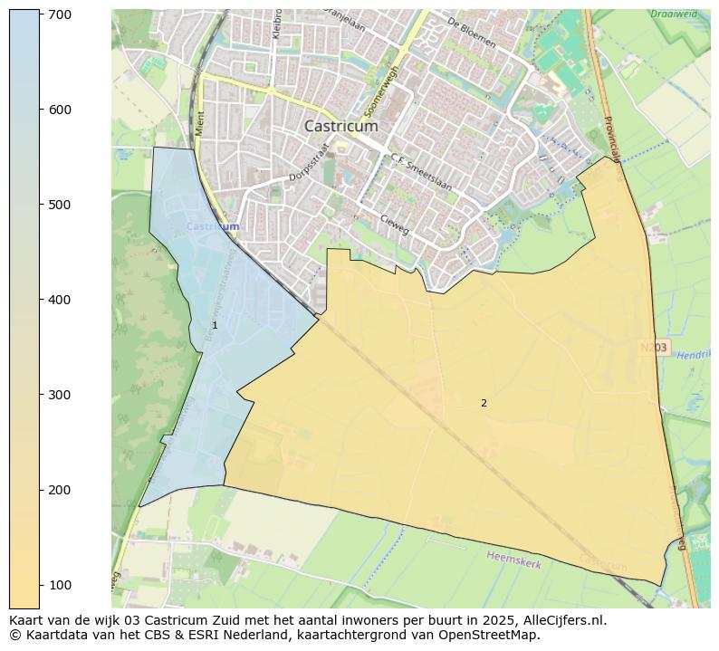 Afbeelding van de wijk Castricum-Zuid op de kaart.