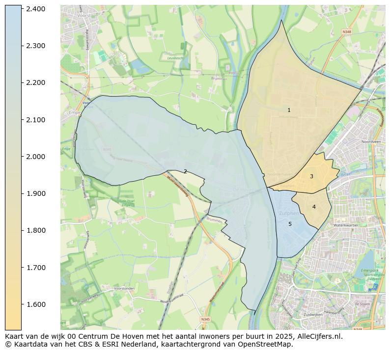 Afbeelding van de wijk Centrum - De Hoven op de kaart.