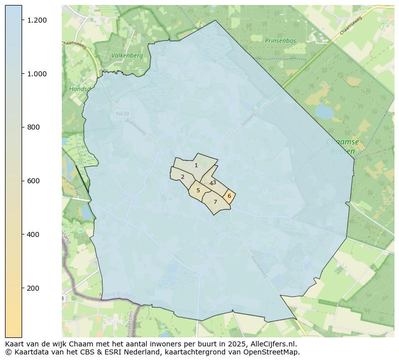 Afbeelding van de wijk Chaam op de kaart.