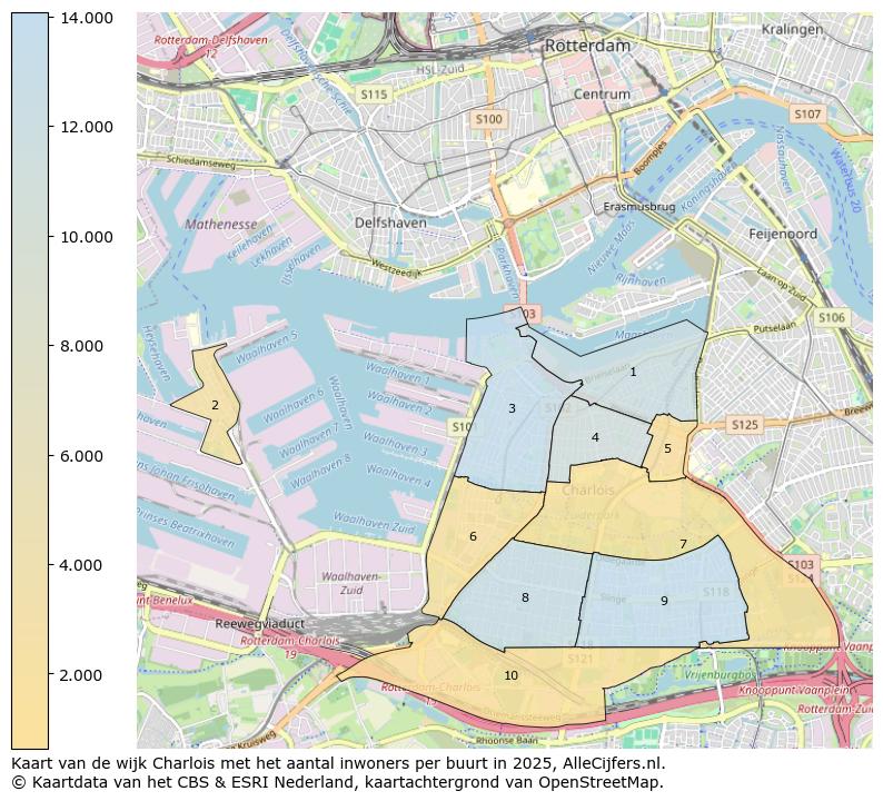 Afbeelding van de wijk Charlois op de kaart.