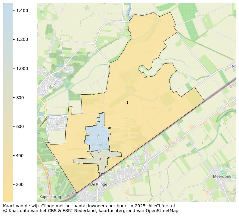Afbeelding van de wijk Clinge op de kaart.