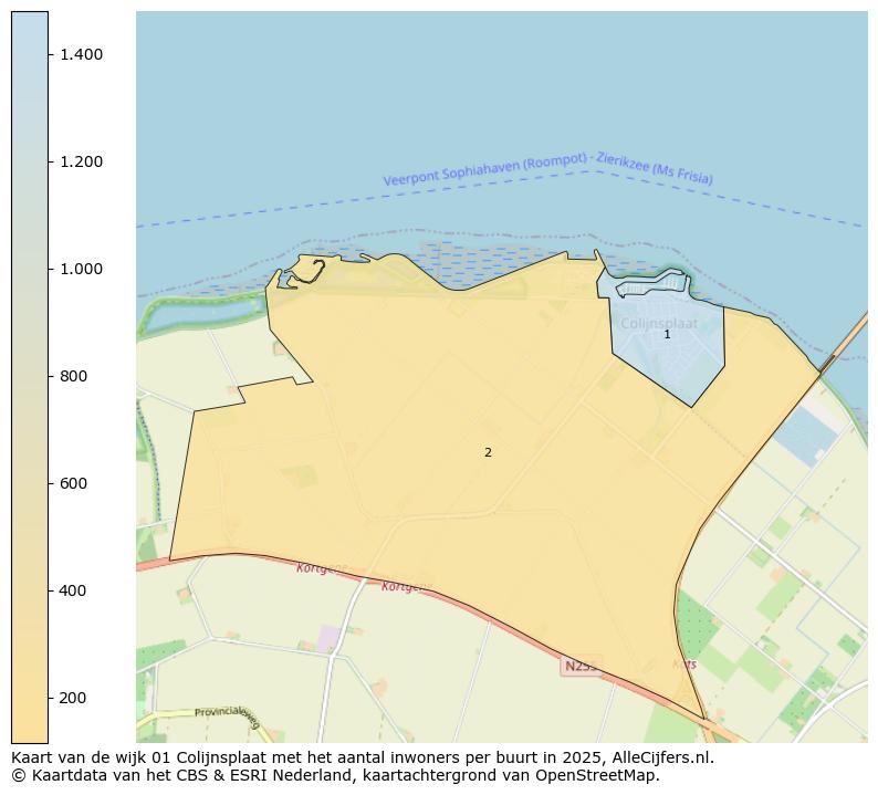 Afbeelding van de wijk Colijnsplaat op de kaart.