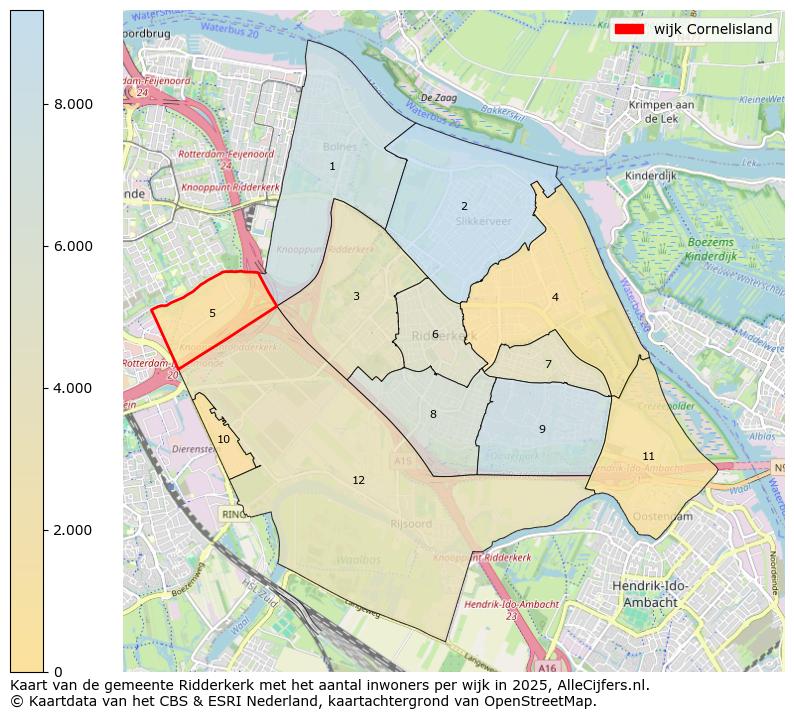 Afbeelding van de wijk Cornelisland op de kaart.